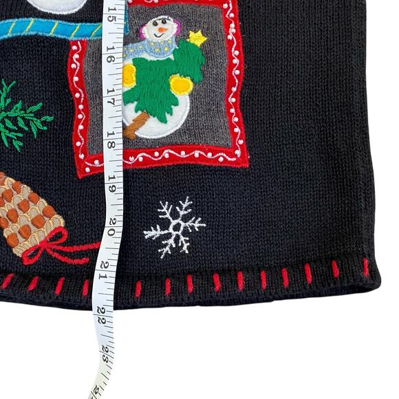 Designers Originals Sz XL Vtg 90s Holiday Sweater Vest Snowmans Boho Multicolor - Picture 12 of 16